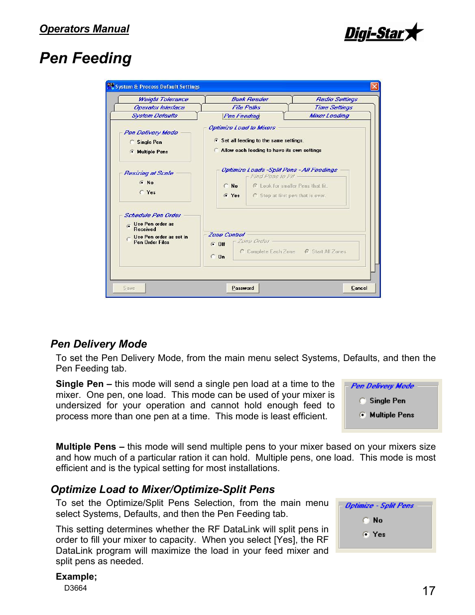 Pen feeding | Digi-Star DataLink User Manual | Page 21 / 39