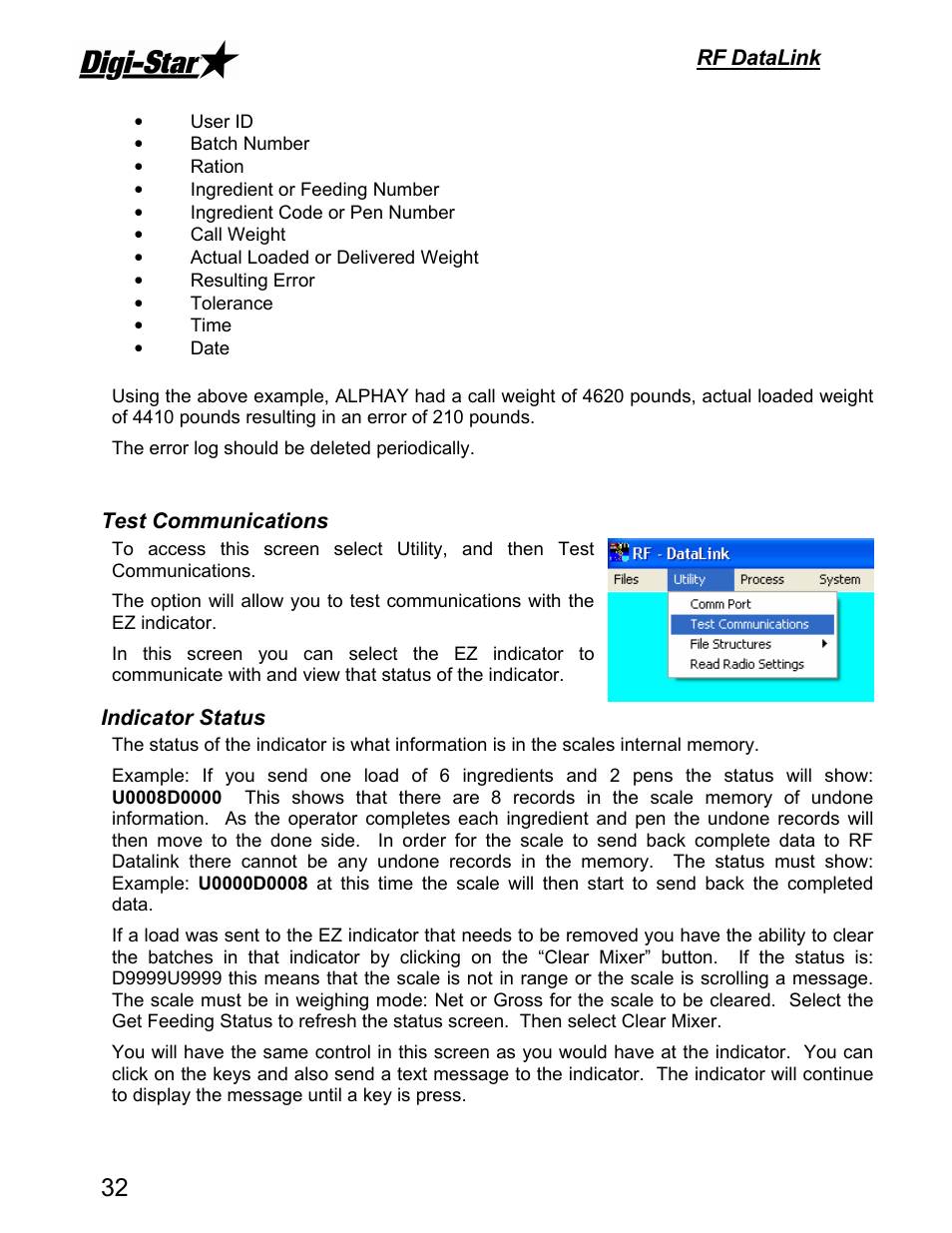 Digi-Star DataLink User Manual | Page 36 / 39