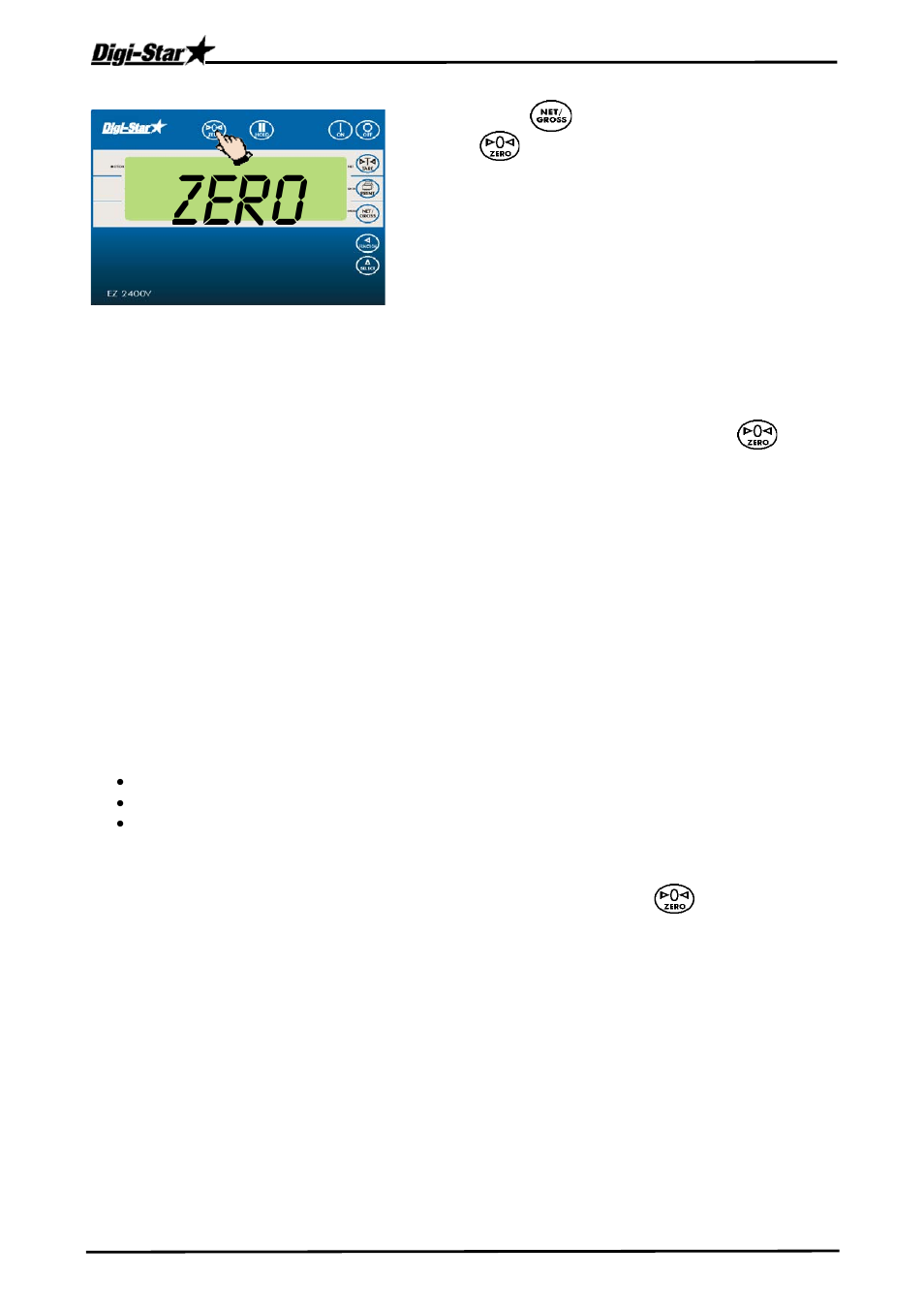 Parameter setup, Set up ez2400, Zero | Digi-Star Analog Output 4 – 20mA User Manual | Page 6 / 8