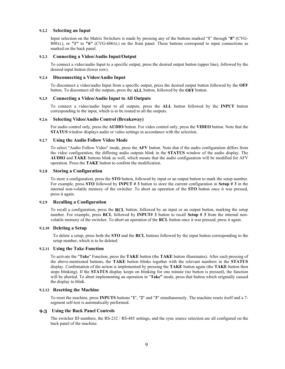 Comprehensive Video CVG-808xl User Manual | Page 10 / 20