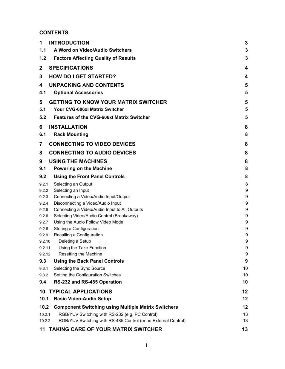 Comprehensive Video CVG-808xl User Manual | Page 2 / 20