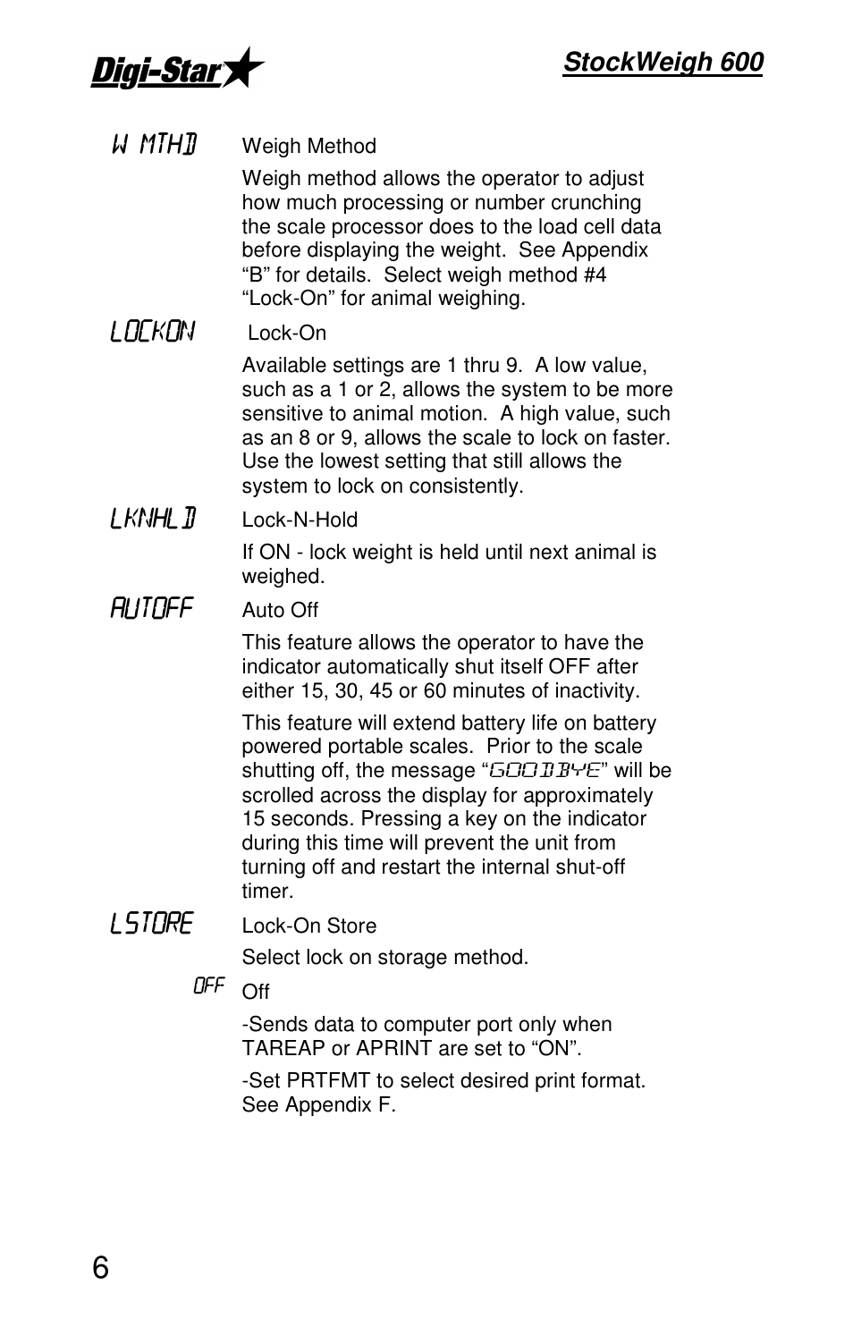 Stockweigh 600 | Digi-Star StockWeigh 600 User Manual | Page 10 / 31
