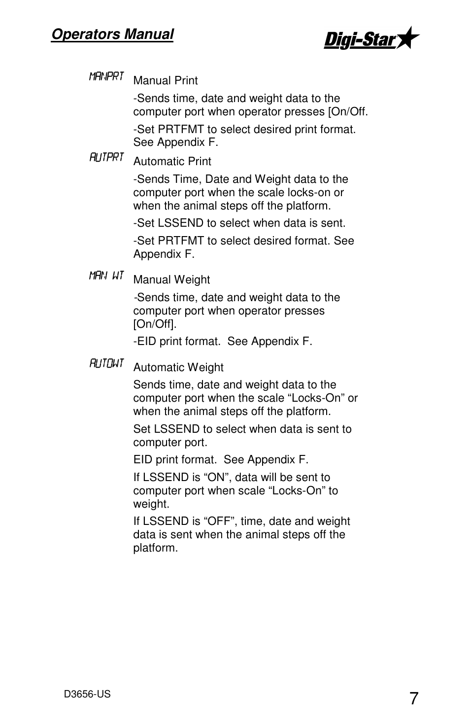 Operators manual | Digi-Star StockWeigh 600 User Manual | Page 11 / 31