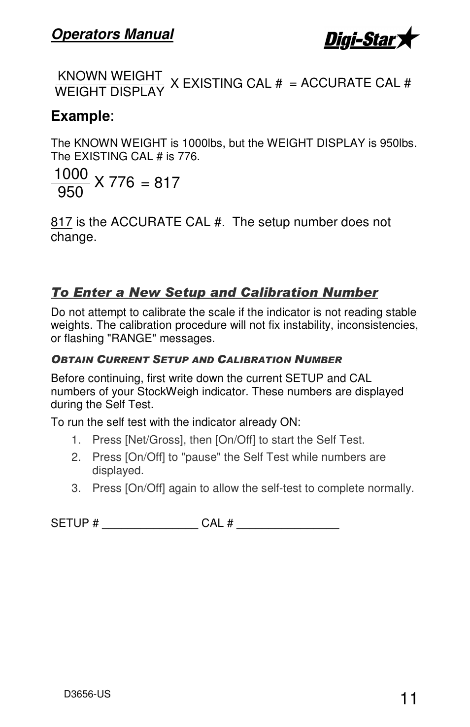 Operators manual, Example | Digi-Star StockWeigh 600 User Manual | Page 15 / 31