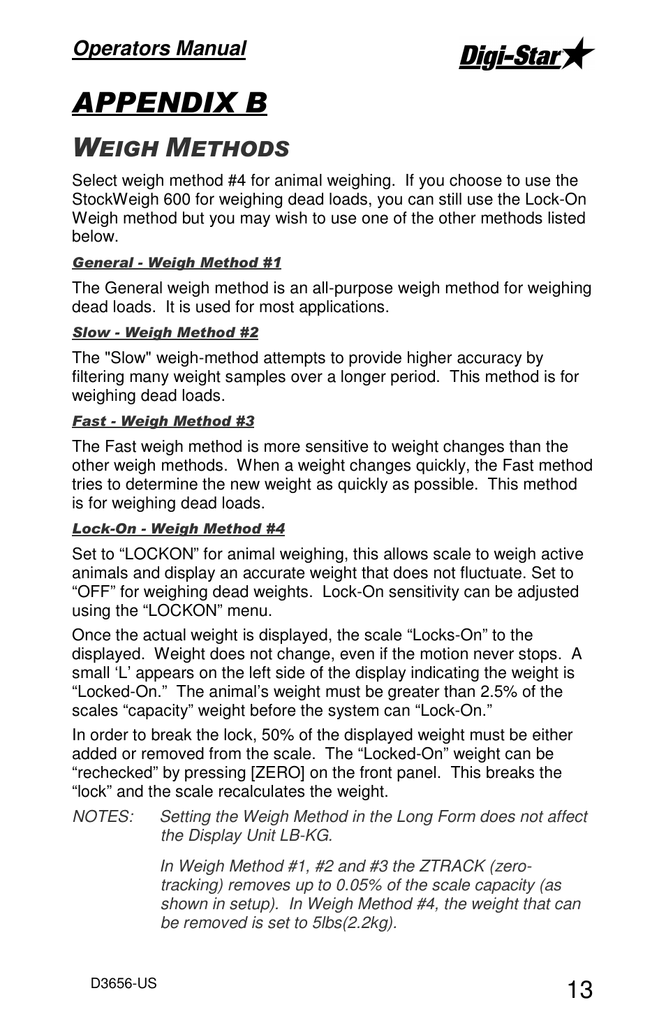 Operators manual | Digi-Star StockWeigh 600 User Manual | Page 17 / 31