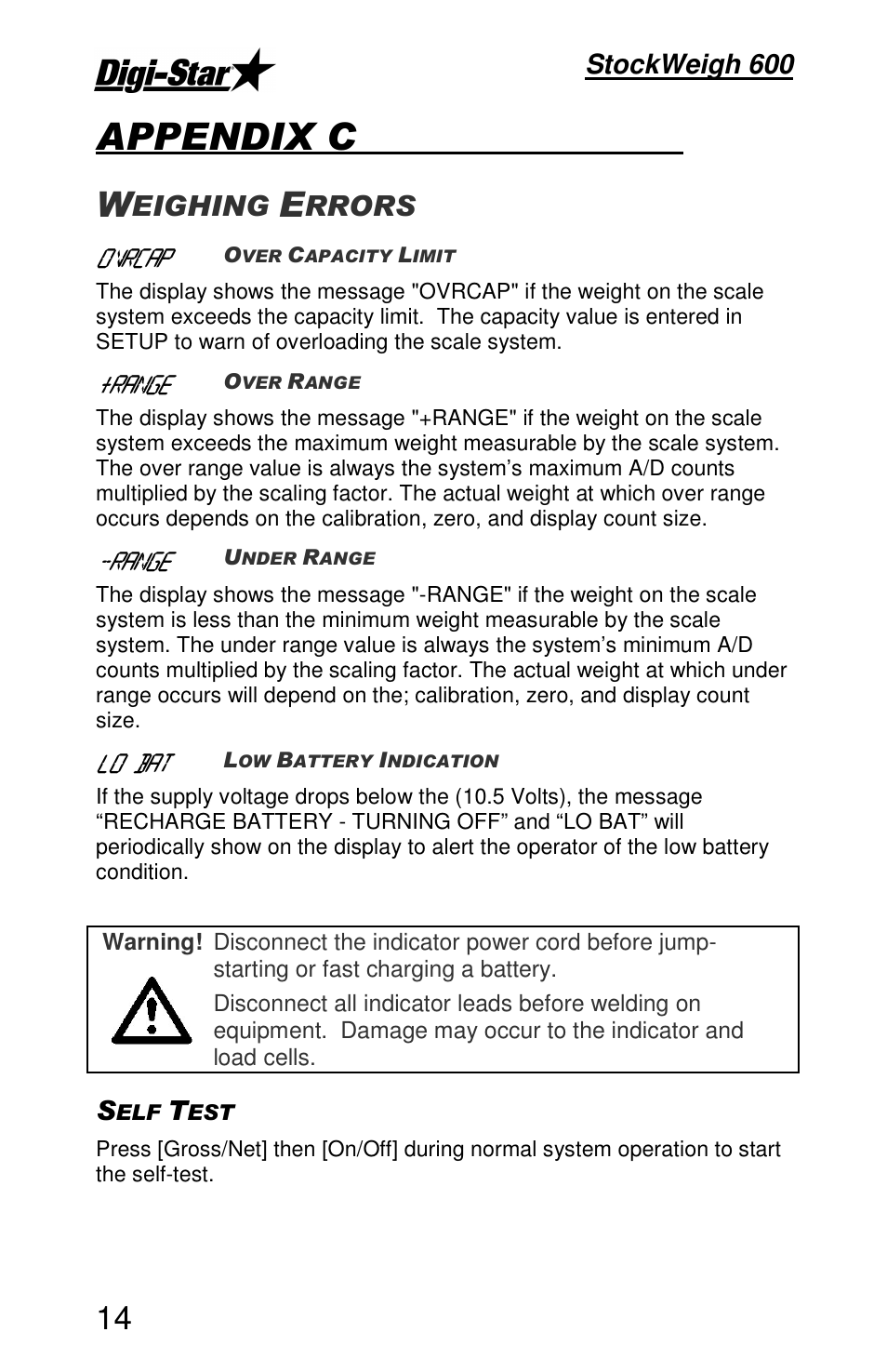 Stockweigh 600 | Digi-Star StockWeigh 600 User Manual | Page 18 / 31