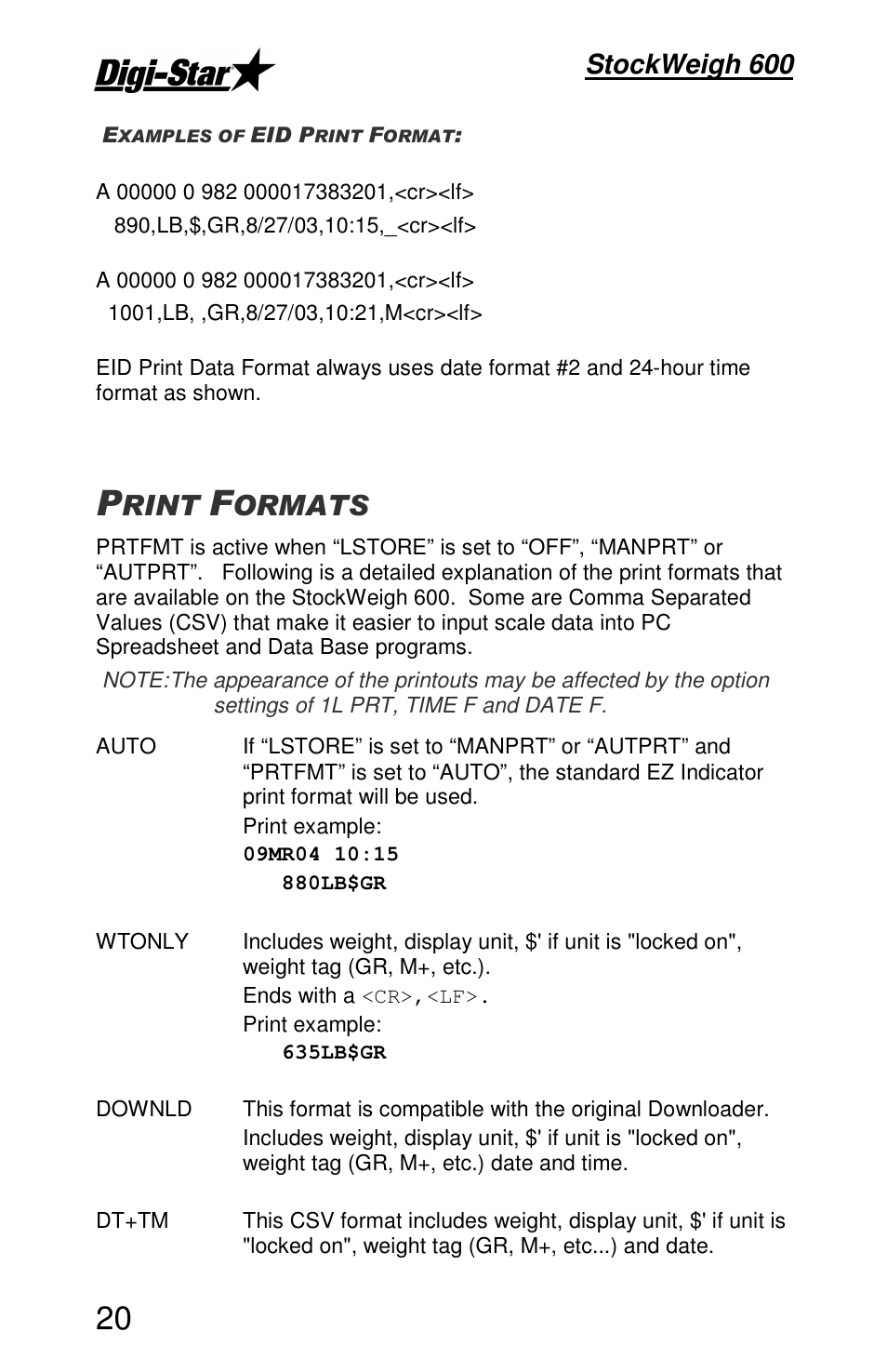 Stockweigh 600 | Digi-Star StockWeigh 600 User Manual | Page 24 / 31