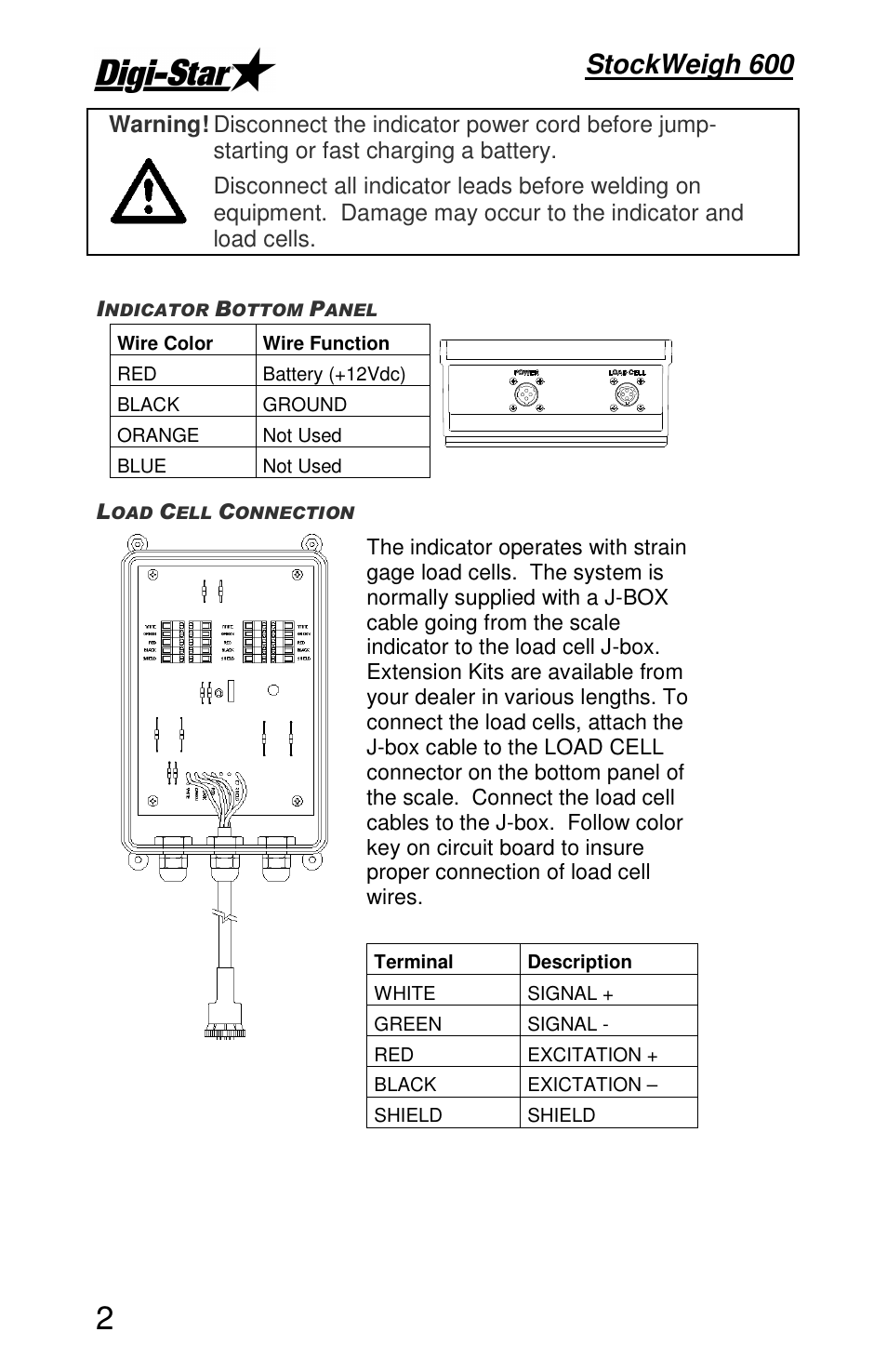 Stockweigh 600 | Digi-Star StockWeigh 600 User Manual | Page 6 / 31