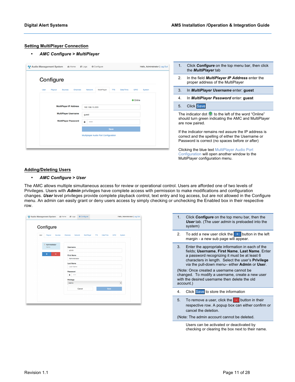 Digital Alert Systems DASAMS User Manual | Page 11 / 28