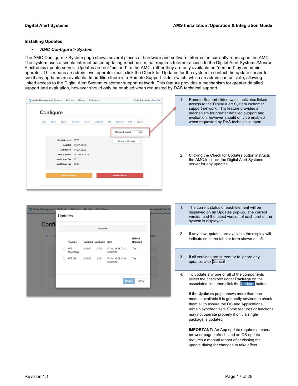 Digital Alert Systems DASAMS User Manual | Page 17 / 28