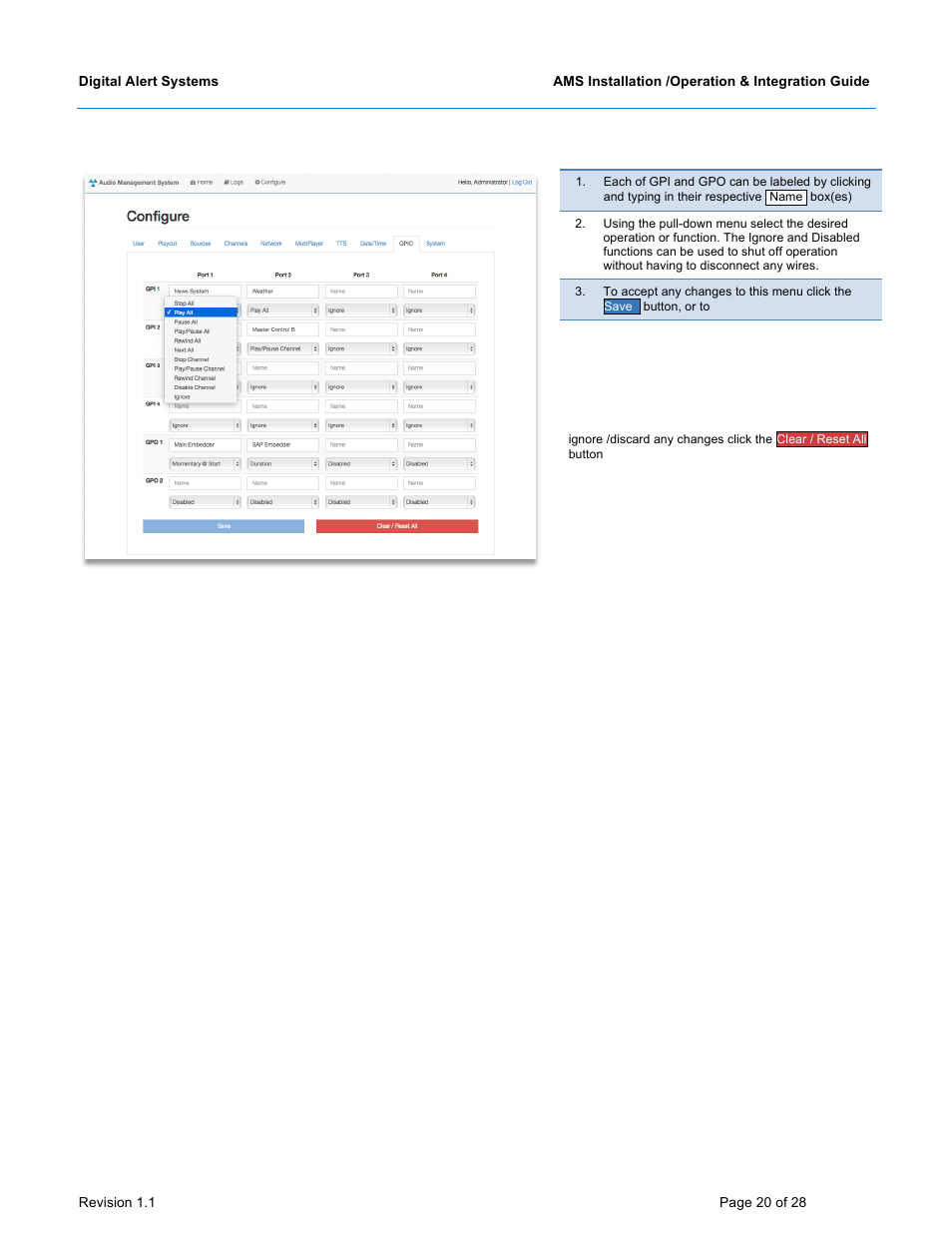 Digital Alert Systems DASAMS User Manual | Page 20 / 28