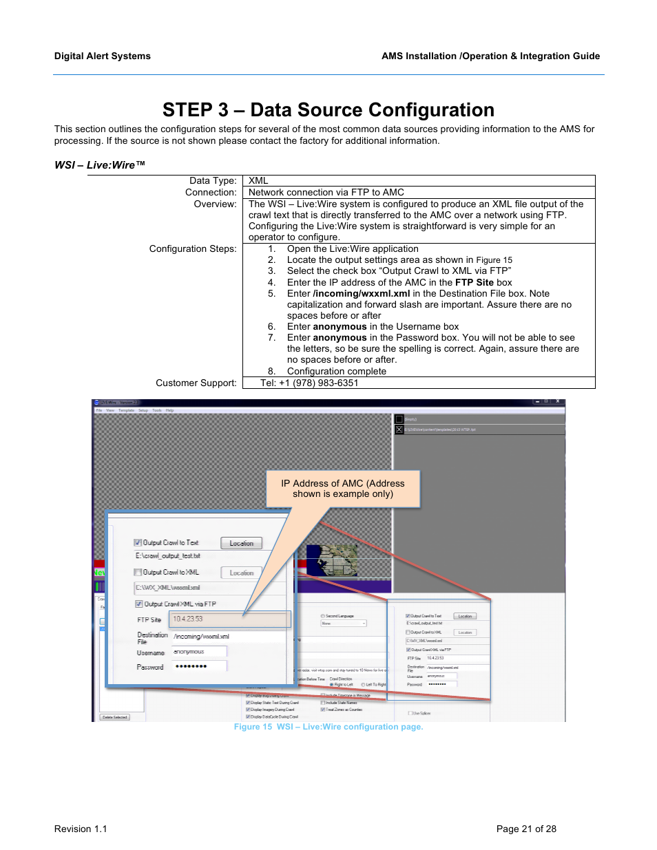 Step 3 – data source configuration | Digital Alert Systems DASAMS User Manual | Page 21 / 28