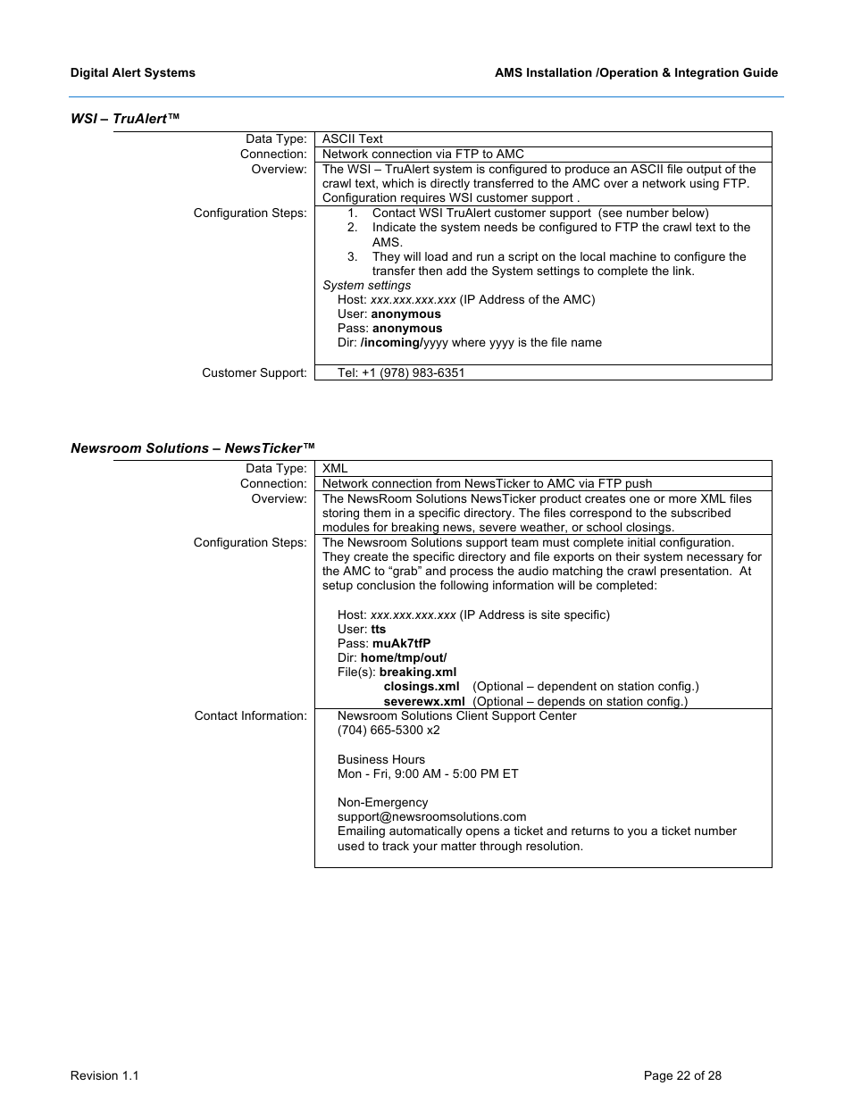 Digital Alert Systems DASAMS User Manual | Page 22 / 28