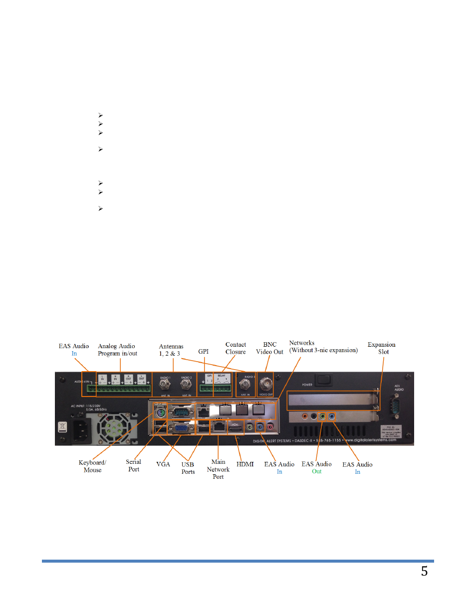 3 back panel | Digital Alert Systems DASDEC-II MANUAL User Manual | Page 11 / 171