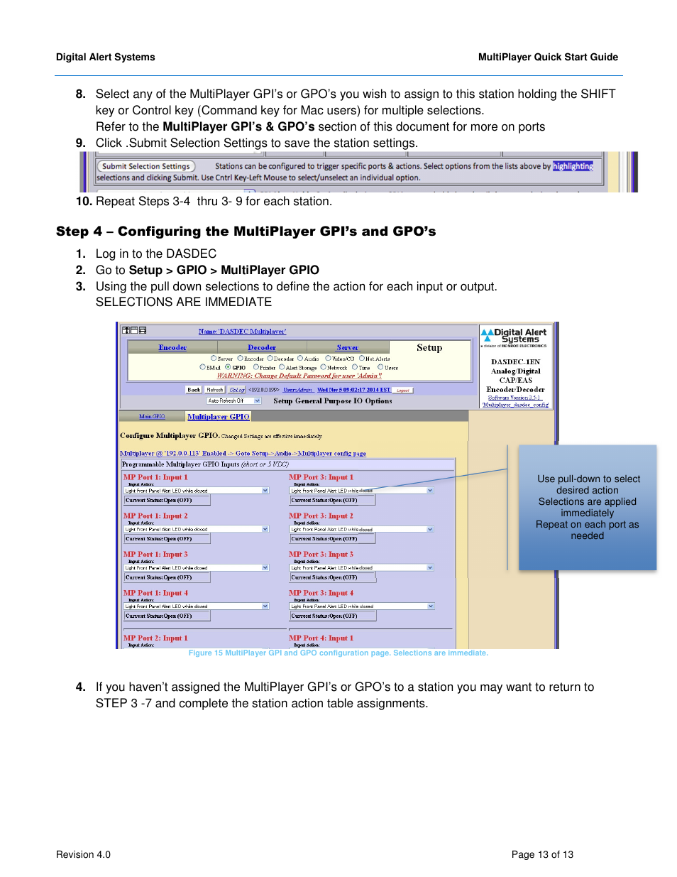 Digital Alert Systems MultiPlayer User Manual | Page 13 / 13