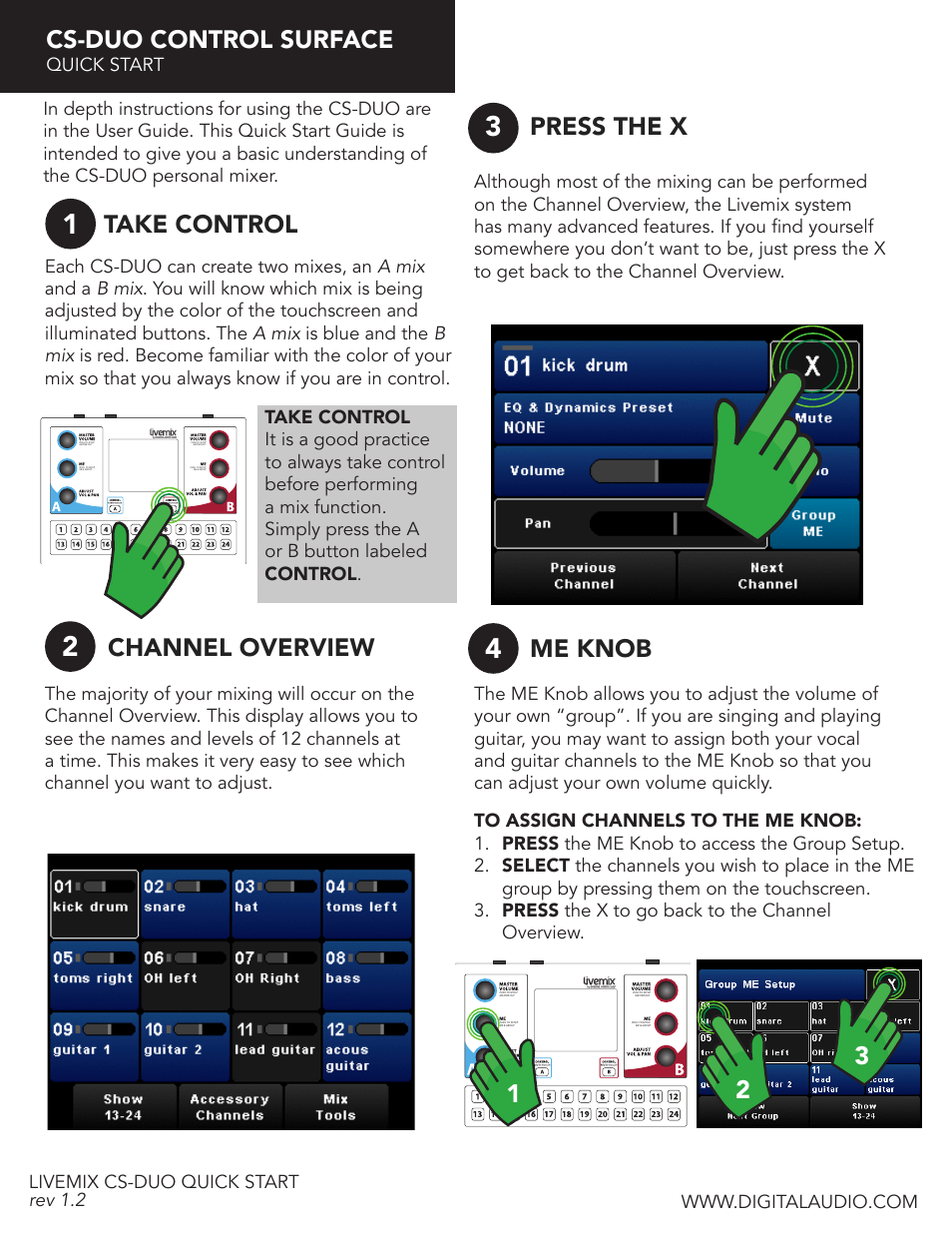 Digital Audio Labs Livemix CS-DUO Personal Mixer Quick Start Guide User Manual | 2 pages