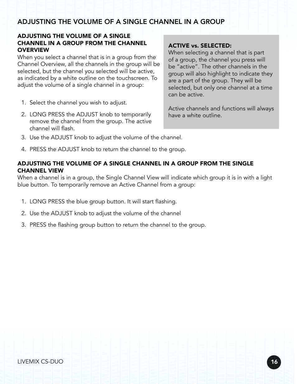 Digital Audio Labs Livemix CS-DUO Personal Mixer User Guide User Manual | Page 18 / 51