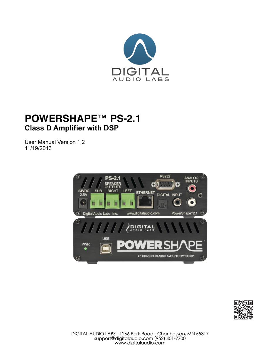 Digital Audio Labs PowerShape 2.1 User Manual | 38 pages