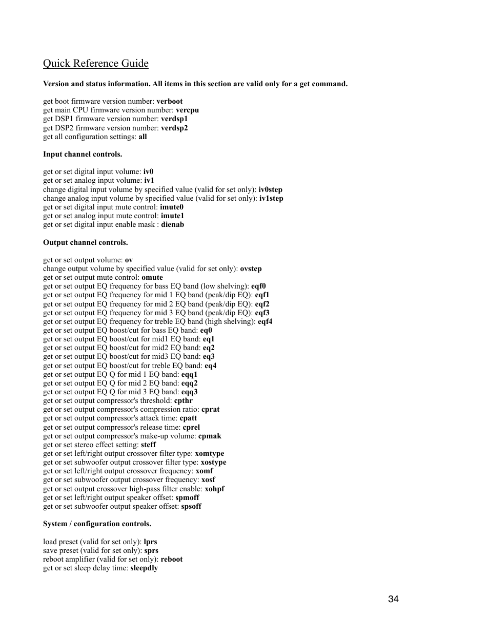 Quick reference guide | Digital Audio Labs PowerShape 2.1 User Manual | Page 34 / 38