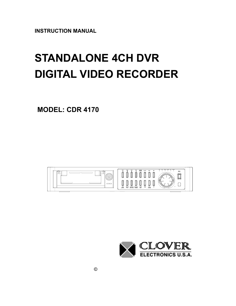 Clover Electronics CDR 4170 User Manual | 67 pages