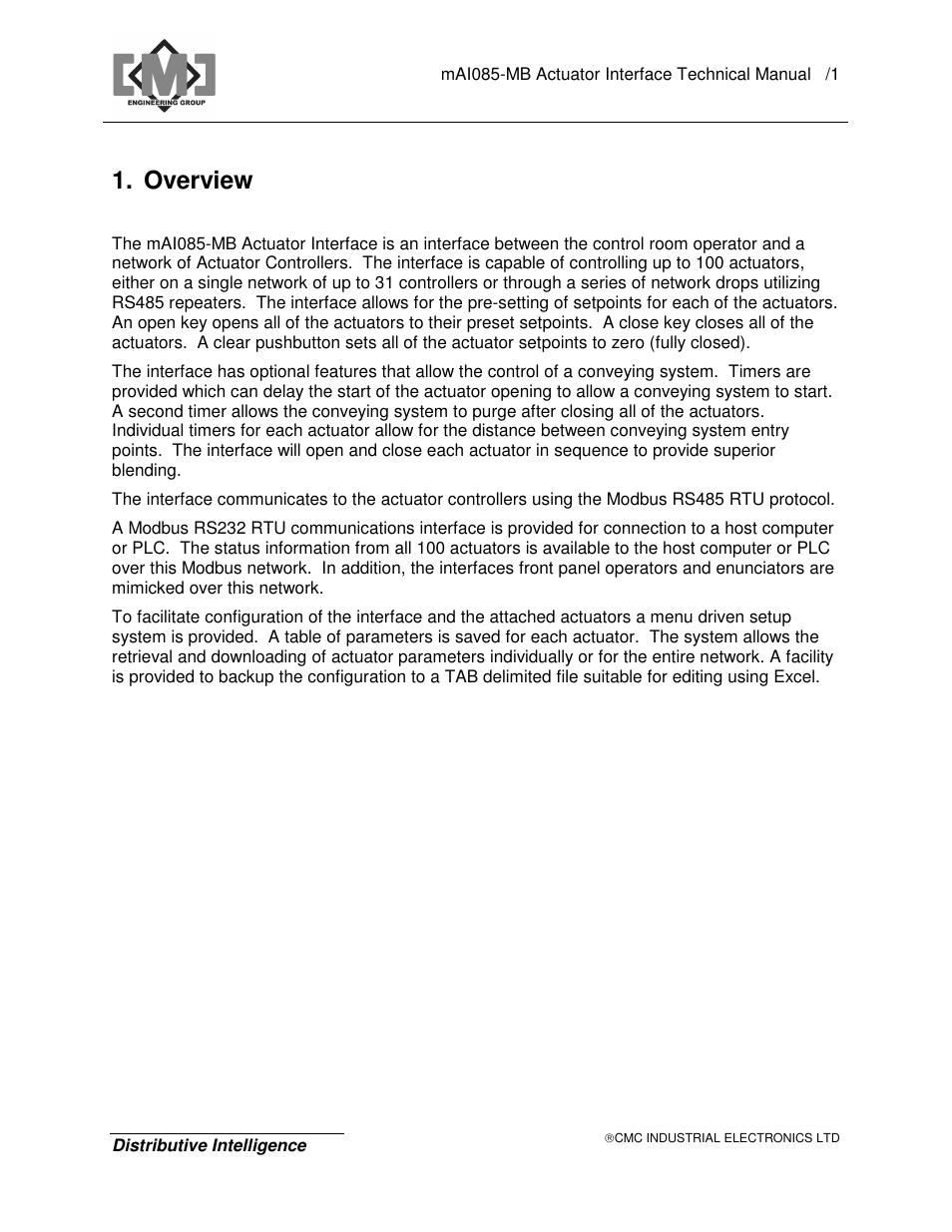 Overview | CMC electronic MAI085MB User Manual | Page 5 / 50