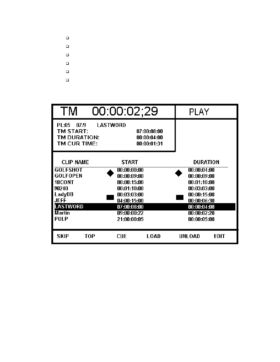 Playlist main screen | DNF Controls 3040P-O-MS User Manual | Page 7 / 20