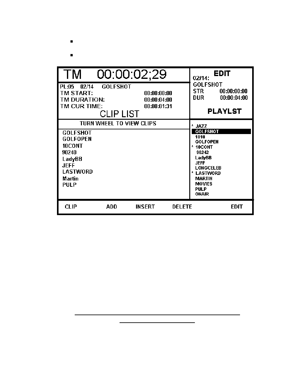 Playlist edit screen | DNF Controls 3040P-O-MS User Manual | Page 8 / 20