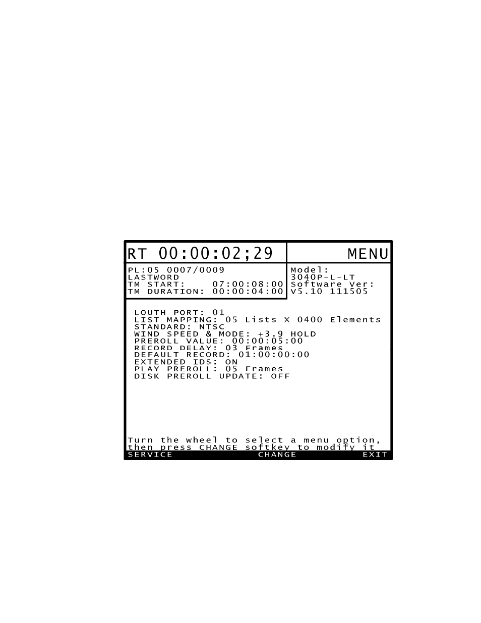 Reference, Setup menu, Press [menu | Use wheel to highlight desired option, Press {change} to modify option, Make selection, Press {back} to return to menu, Press [esc] to abort change, Xiv. setup menu | DNF Controls 3040P-L_&_3040P-L-LT User Manual | Page 20 / 27