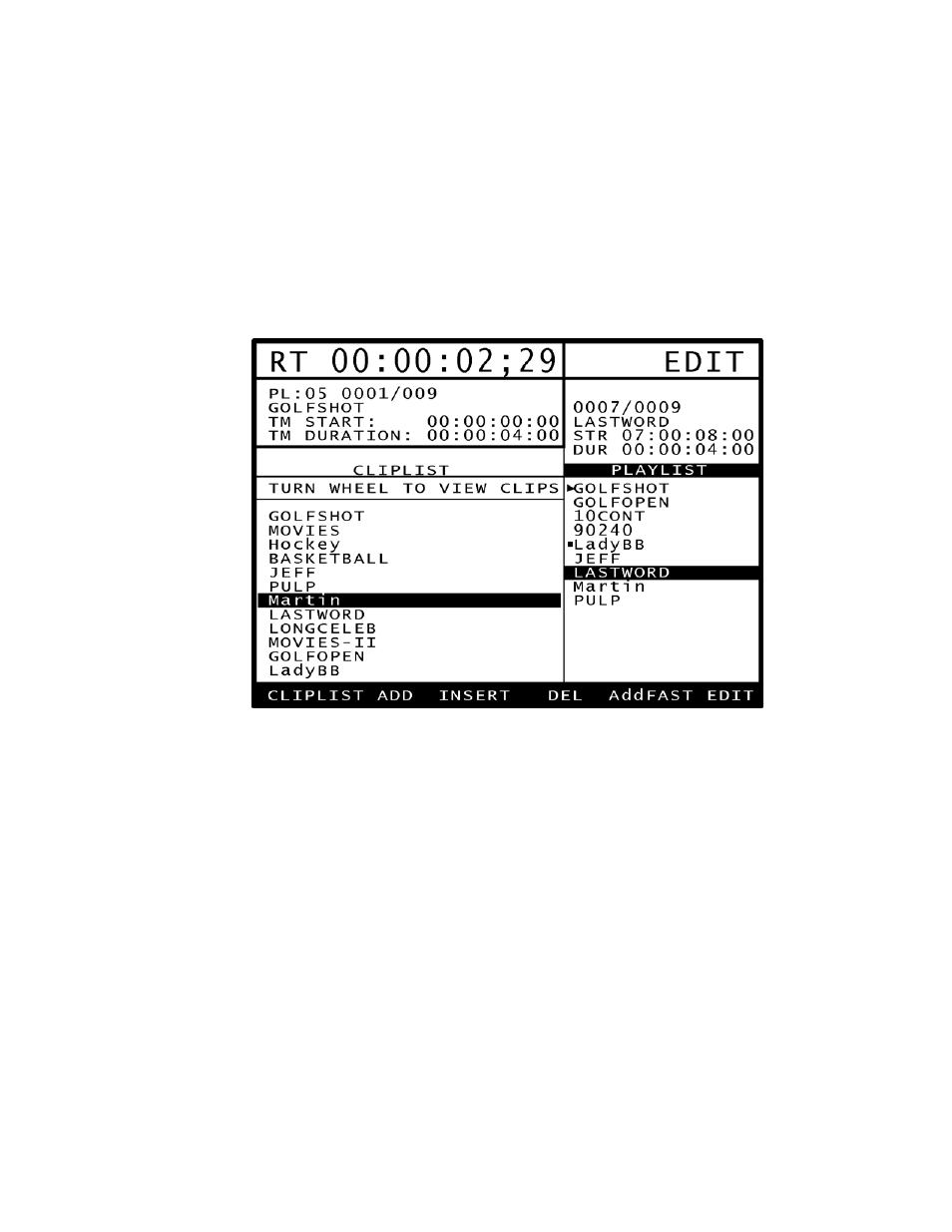 Playlist edit screen, Vi. playlist edit screen | DNF Controls 3040P-L_&_3040P-L-LT User Manual | Page 9 / 27