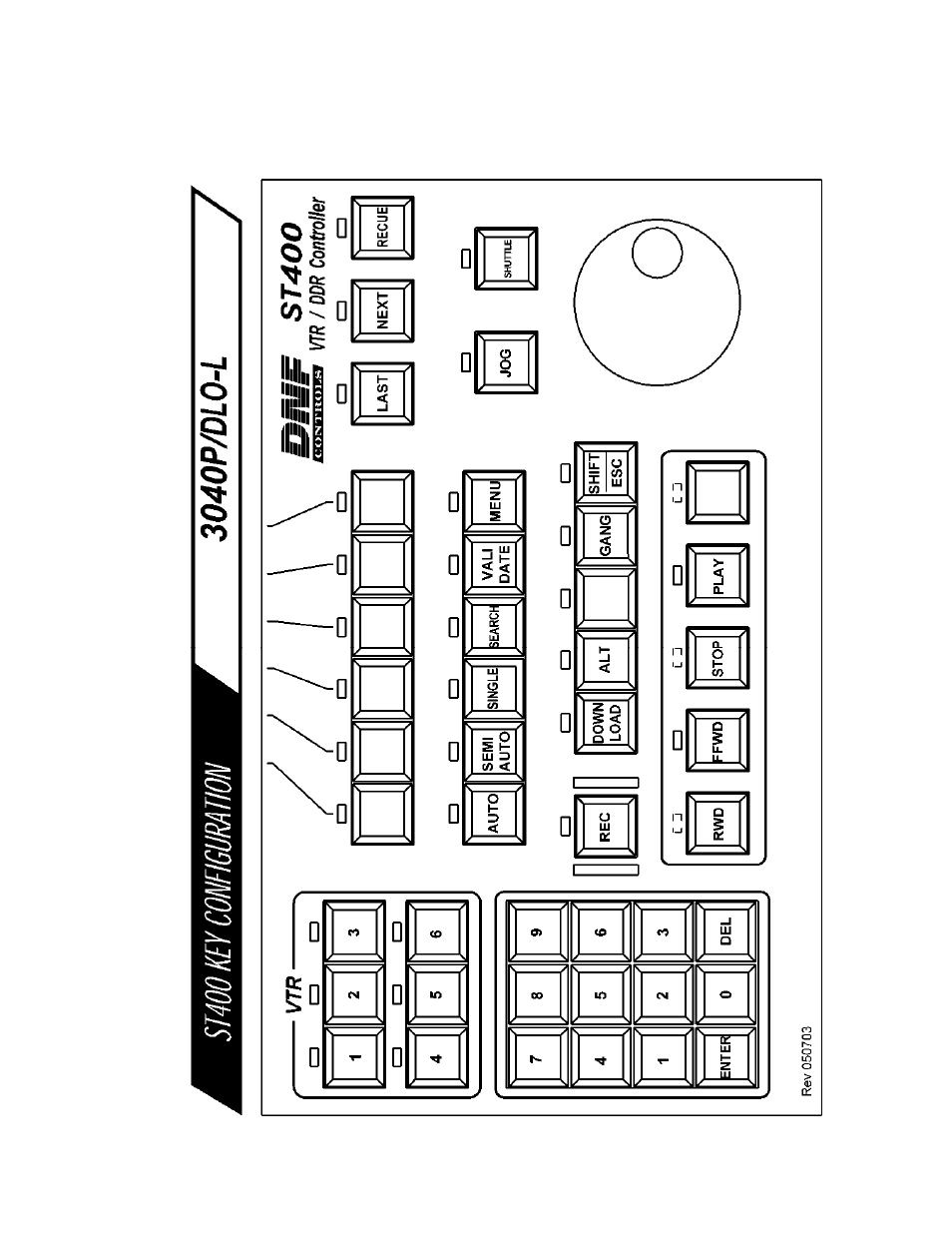 Key layout | DNF Controls 3040P-DLO-L User Manual | Page 37 / 39