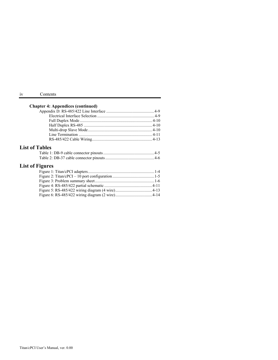 Chapter 4: appendices (continued), List of tables, List of figures | Connect Tech JB2 User Manual | Page 6 / 36