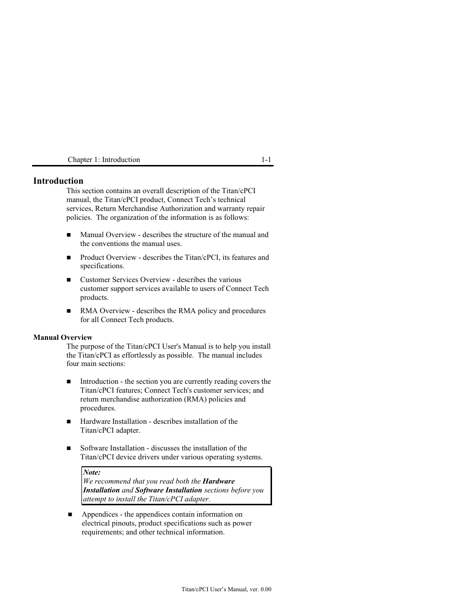 Introduction -1, Manual overview -1, Introduction | Connect Tech JB2 User Manual | Page 7 / 36