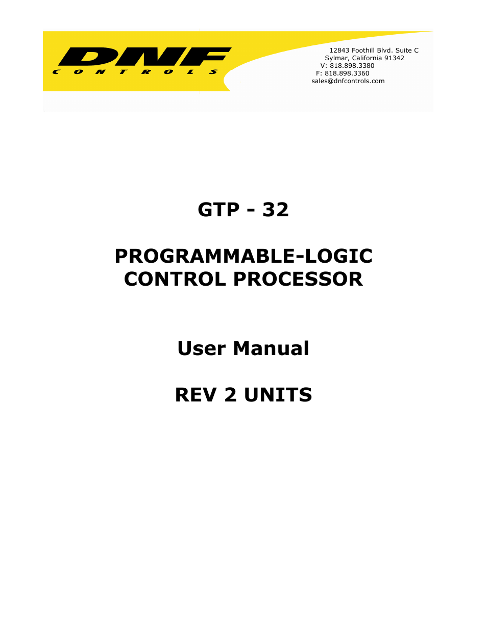 DNF Controls GTP-32 User Manual | 47 pages