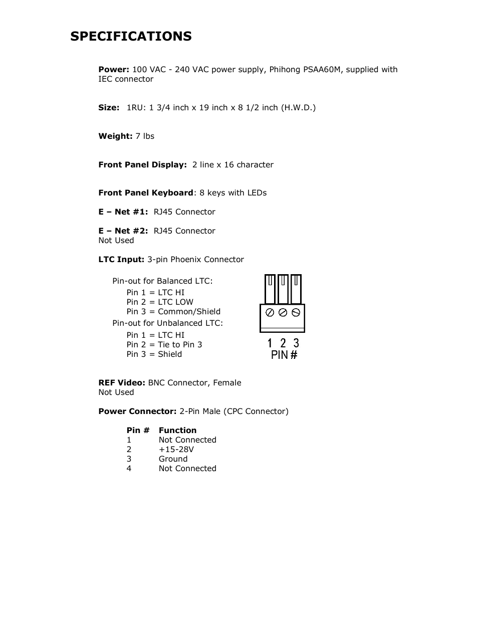 Specifications | DNF Controls GTP-32 User Manual | Page 40 / 47