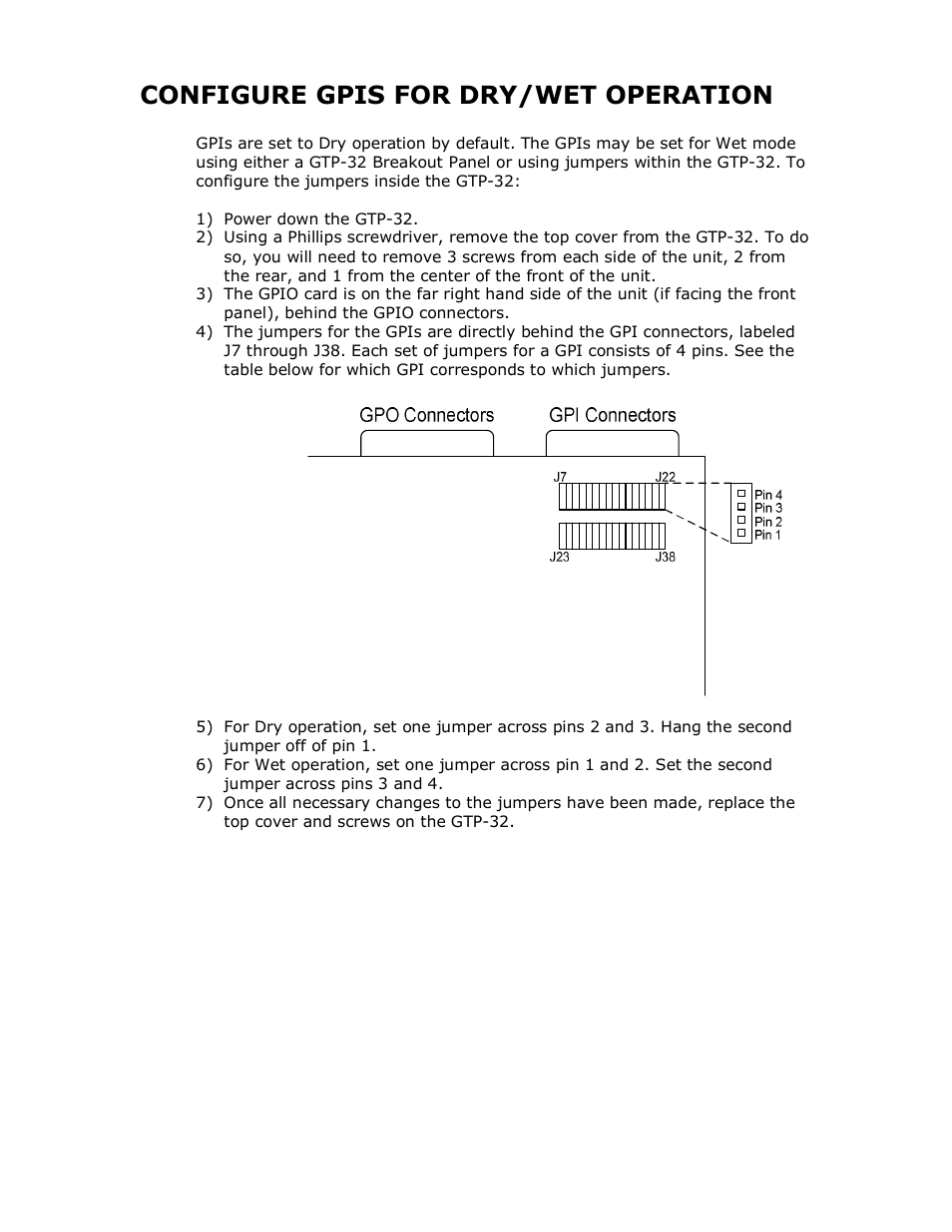 Configure gpis for dry/wet operation | DNF Controls GTP-32 User Manual | Page 44 / 47