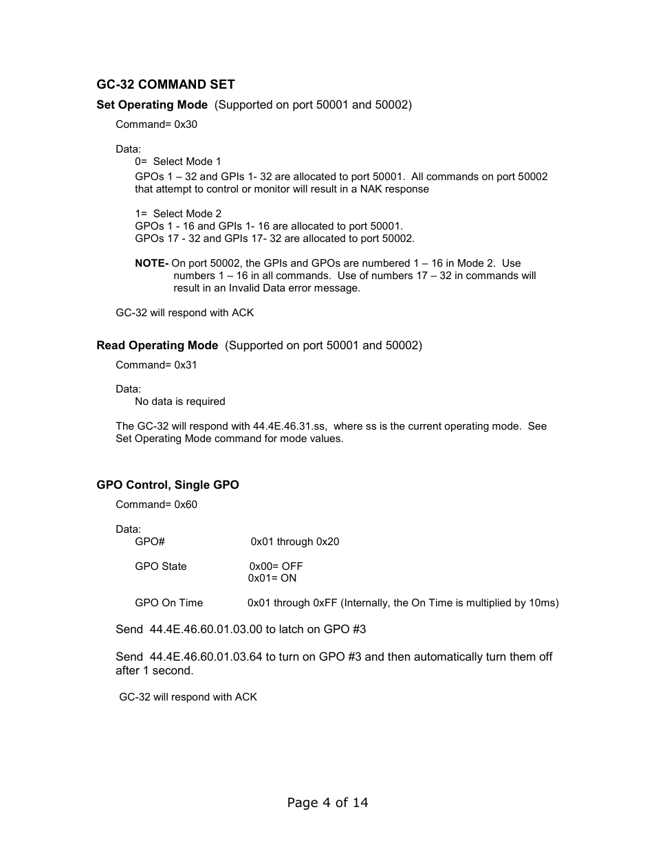 DNF Controls GC-32 GPIO Controller User Manual | Page 4 / 14