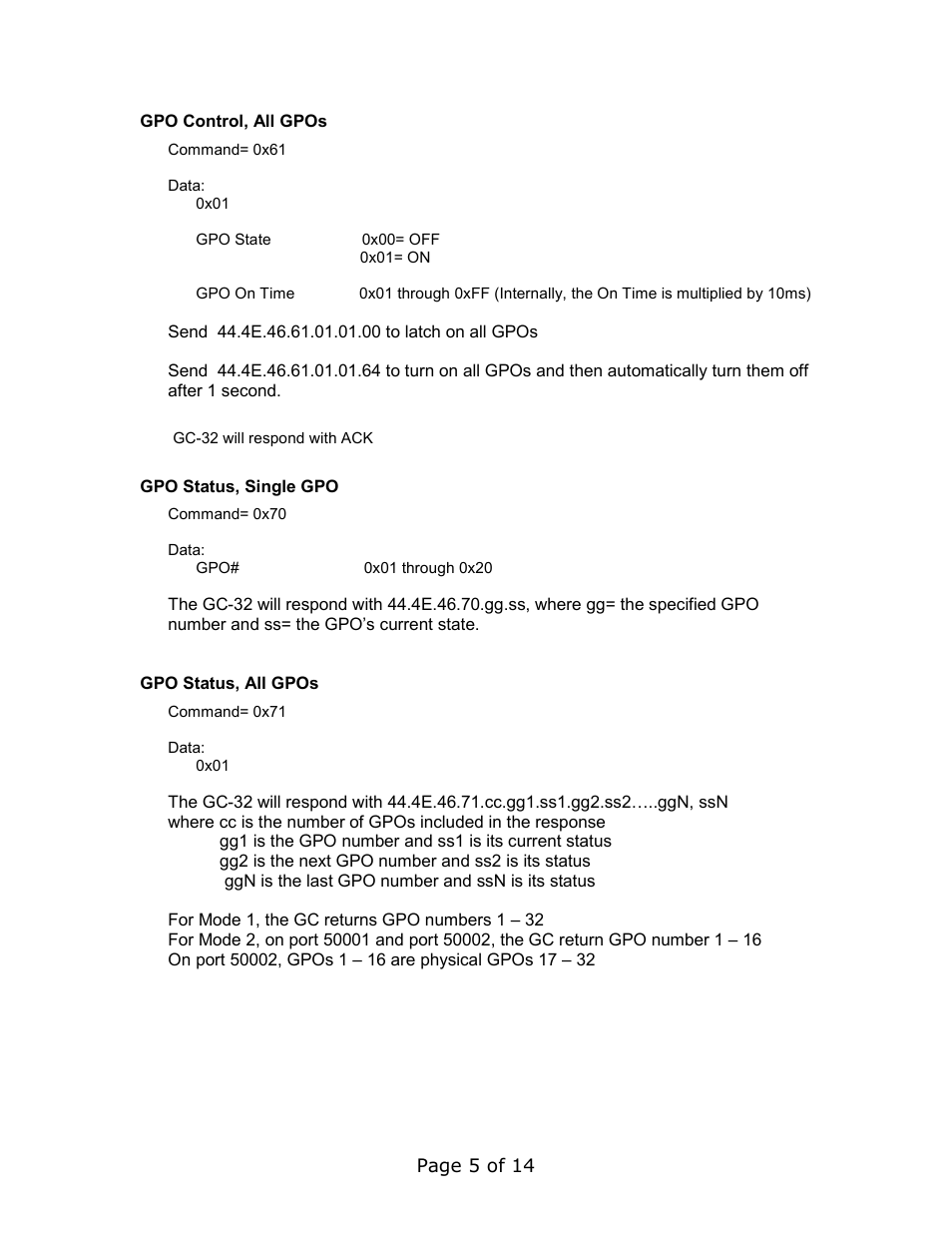 DNF Controls GC-32 GPIO Controller User Manual | Page 5 / 14
