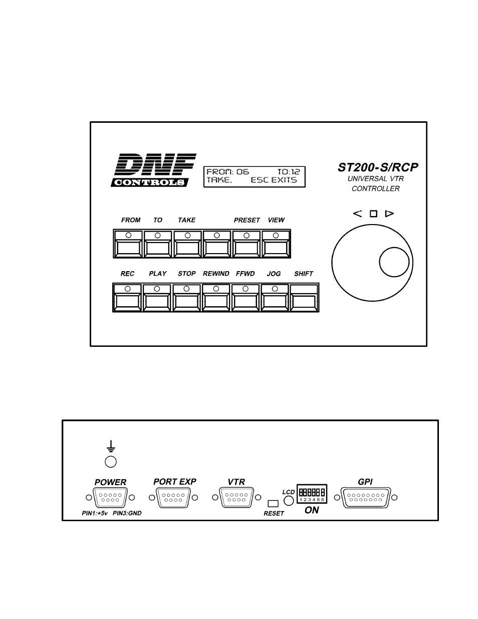 Top view, Rear view | DNF Controls ST200-S-RCP User Manual | Page 13 / 14