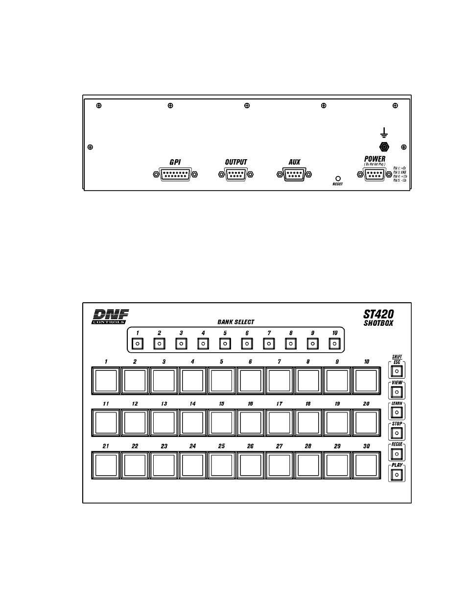 Rear panel, Top panel | DNF Controls ST420-EVS User Manual | Page 9 / 10