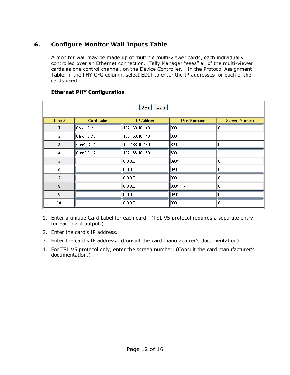 DNF Controls Tally Manager User Manual | Page 12 / 16