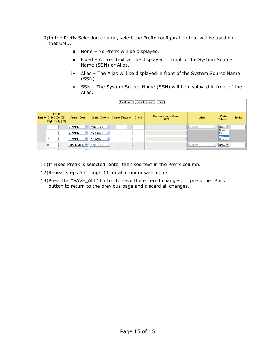 DNF Controls Tally Manager User Manual | Page 15 / 16