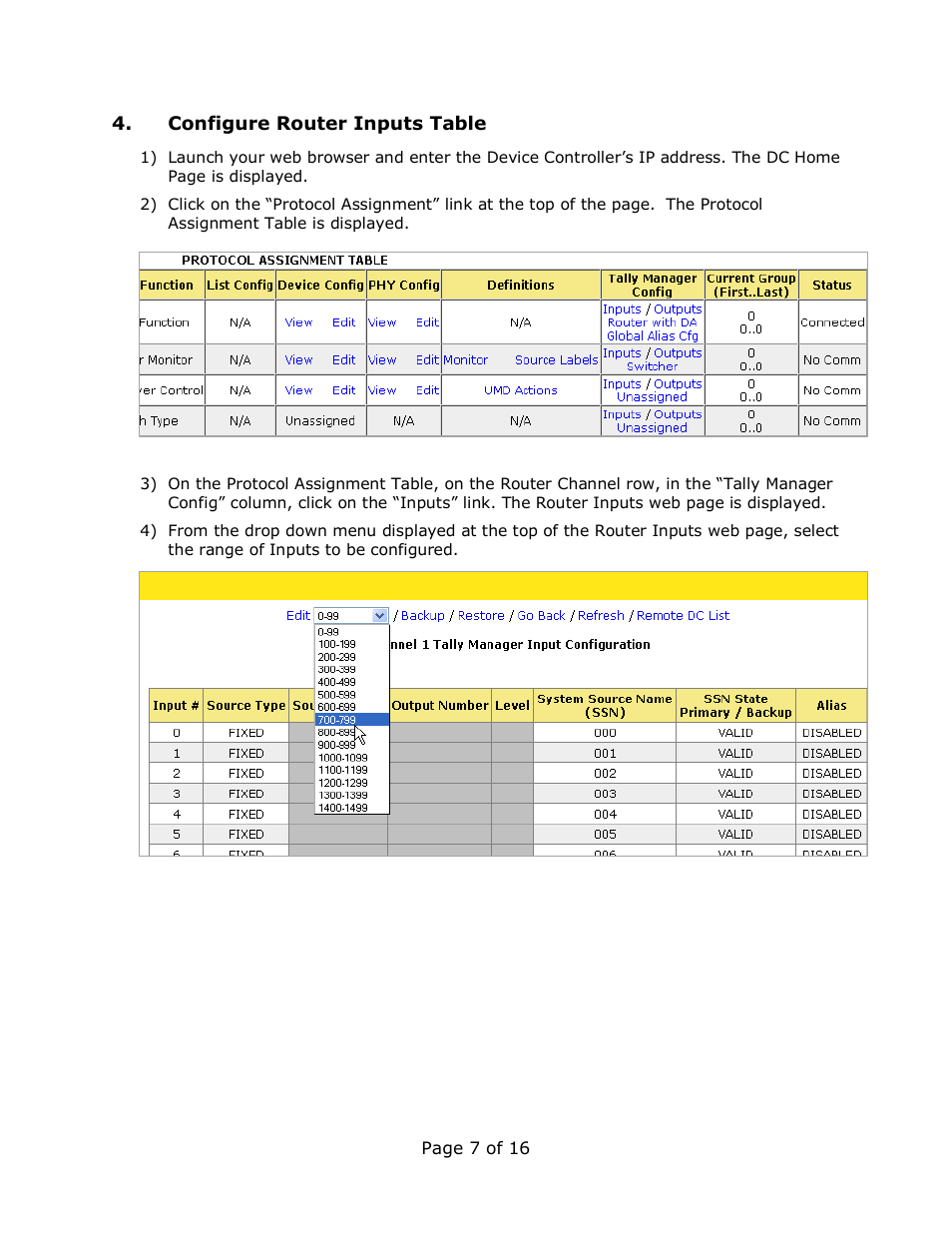 DNF Controls Tally Manager User Manual | Page 7 / 16