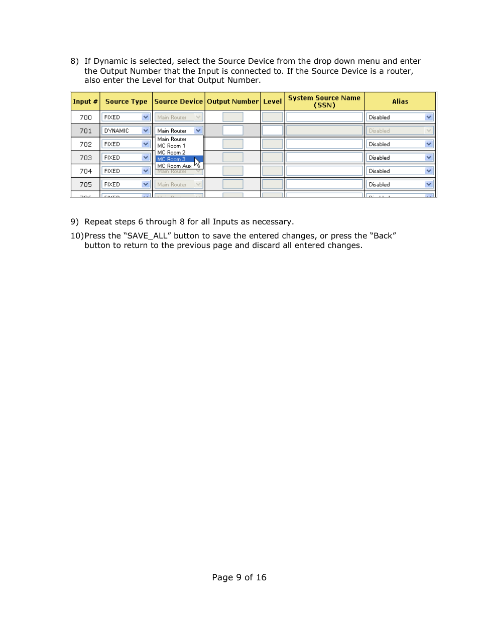 DNF Controls Tally Manager User Manual | Page 9 / 16