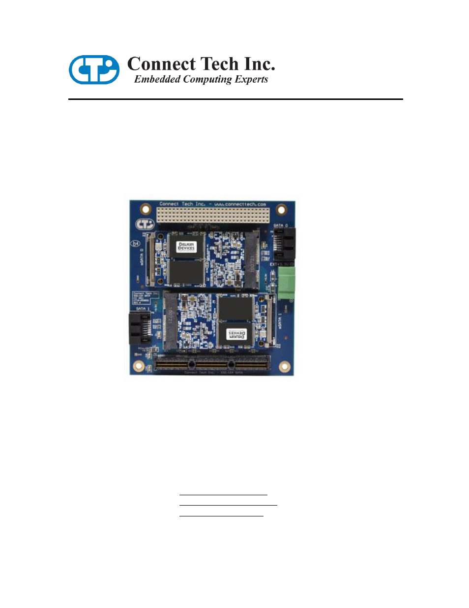 Connect Tech SSD/104 User Manual | 12 pages