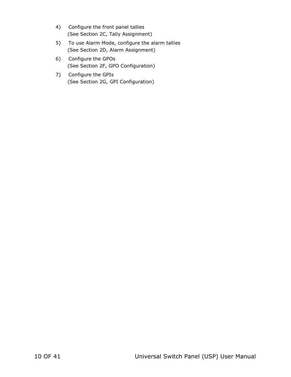 DNF Controls Universal Switch Panel (USP-8, USP-8D, & USP-16) User Manual | Page 12 / 43