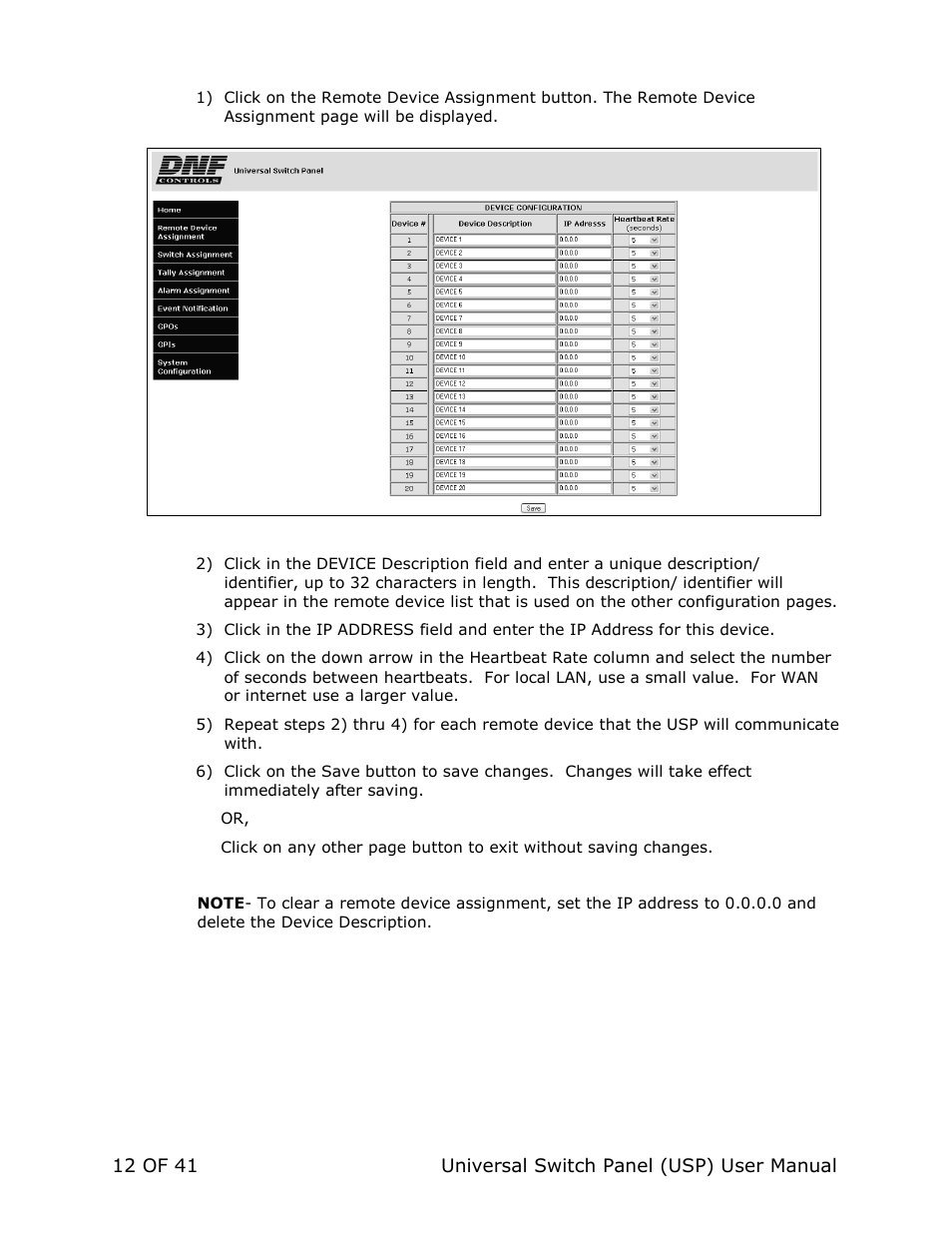 DNF Controls Universal Switch Panel (USP-8, USP-8D, & USP-16) User Manual | Page 14 / 43