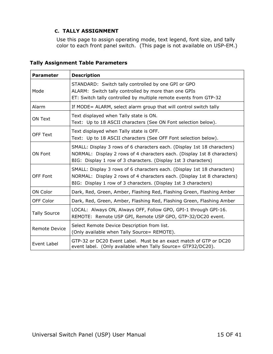 DNF Controls Universal Switch Panel (USP-8, USP-8D, & USP-16) User Manual | Page 17 / 43