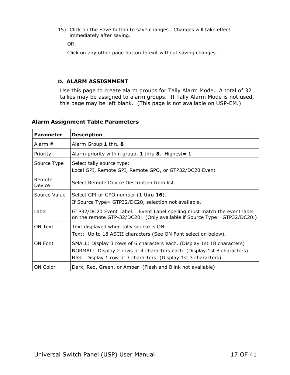 DNF Controls Universal Switch Panel (USP-8, USP-8D, & USP-16) User Manual | Page 19 / 43