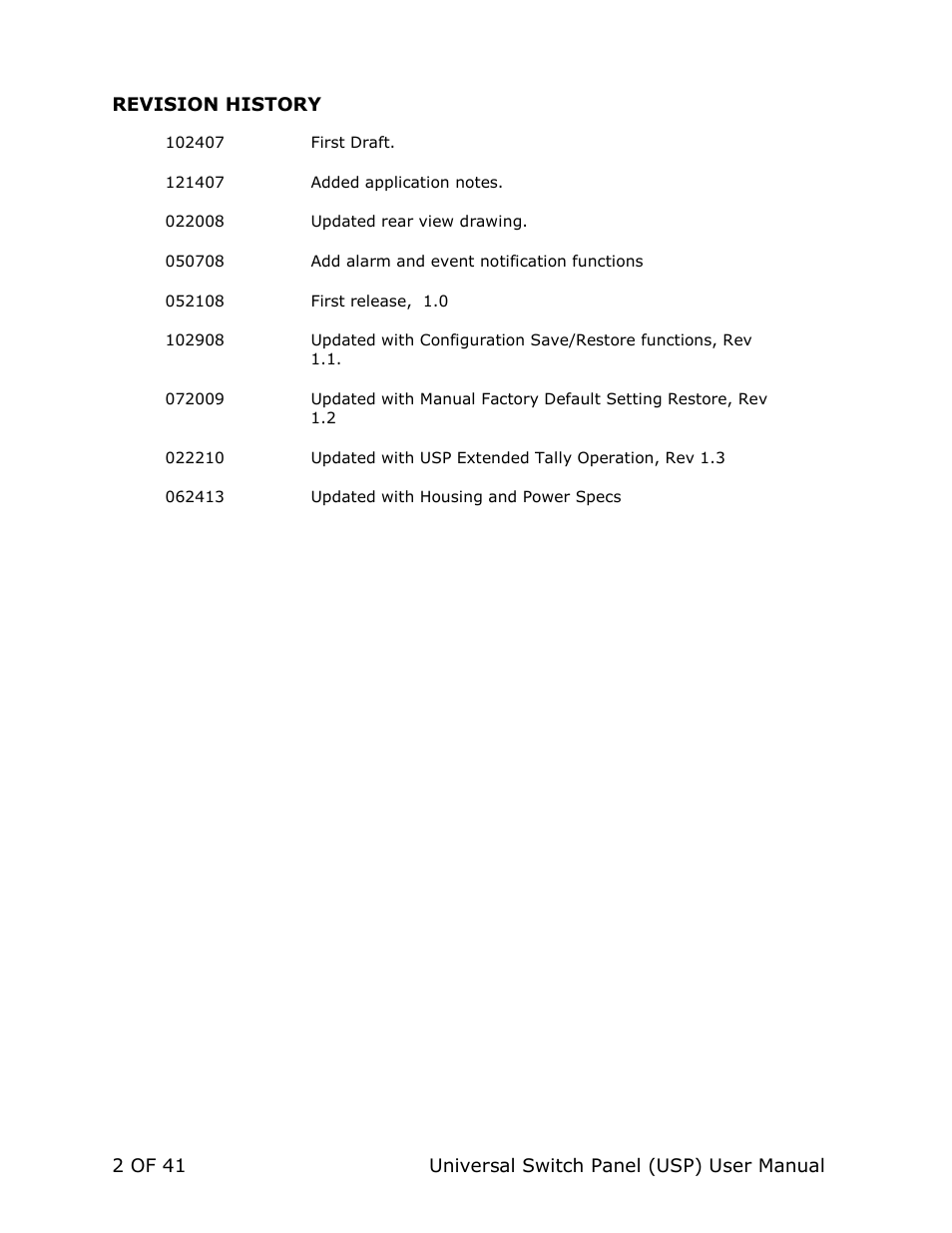 DNF Controls Universal Switch Panel (USP-8, USP-8D, & USP-16) User Manual | Page 4 / 43