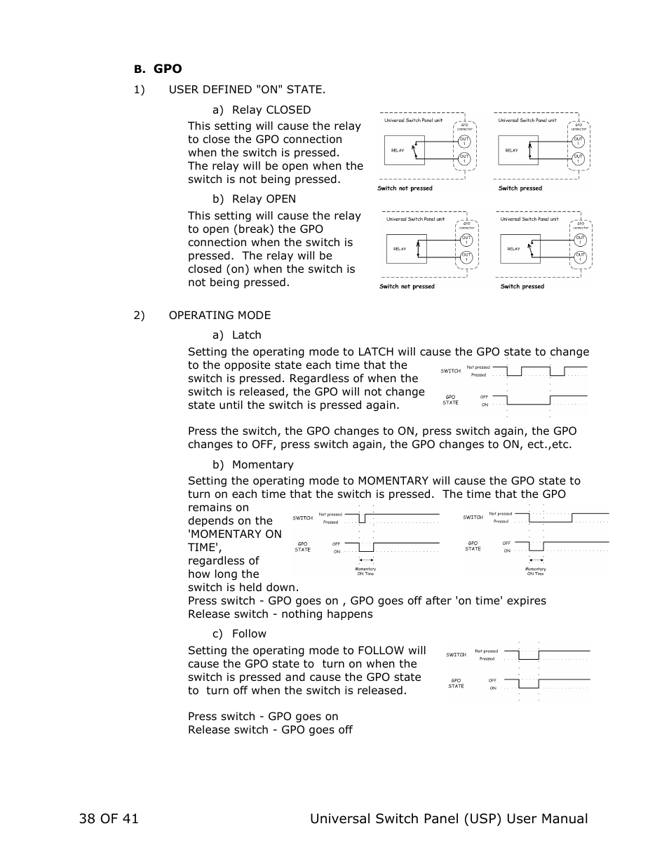 DNF Controls Universal Switch Panel (USP-8, USP-8D, & USP-16) User Manual | Page 40 / 43